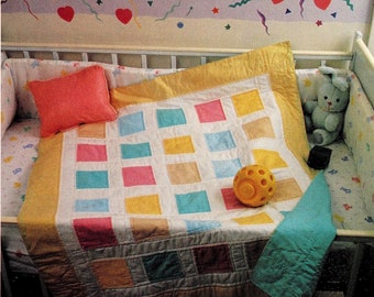 Baby quilt sewing pattern Baby gift Small quilt Patchwork 40 x 46 inches Vintage pattern INSTANT DOWNLOAD Digital PDF