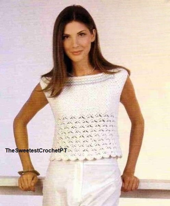 Summer Crochet Top Pattern Womens Short Sleeve Sweater