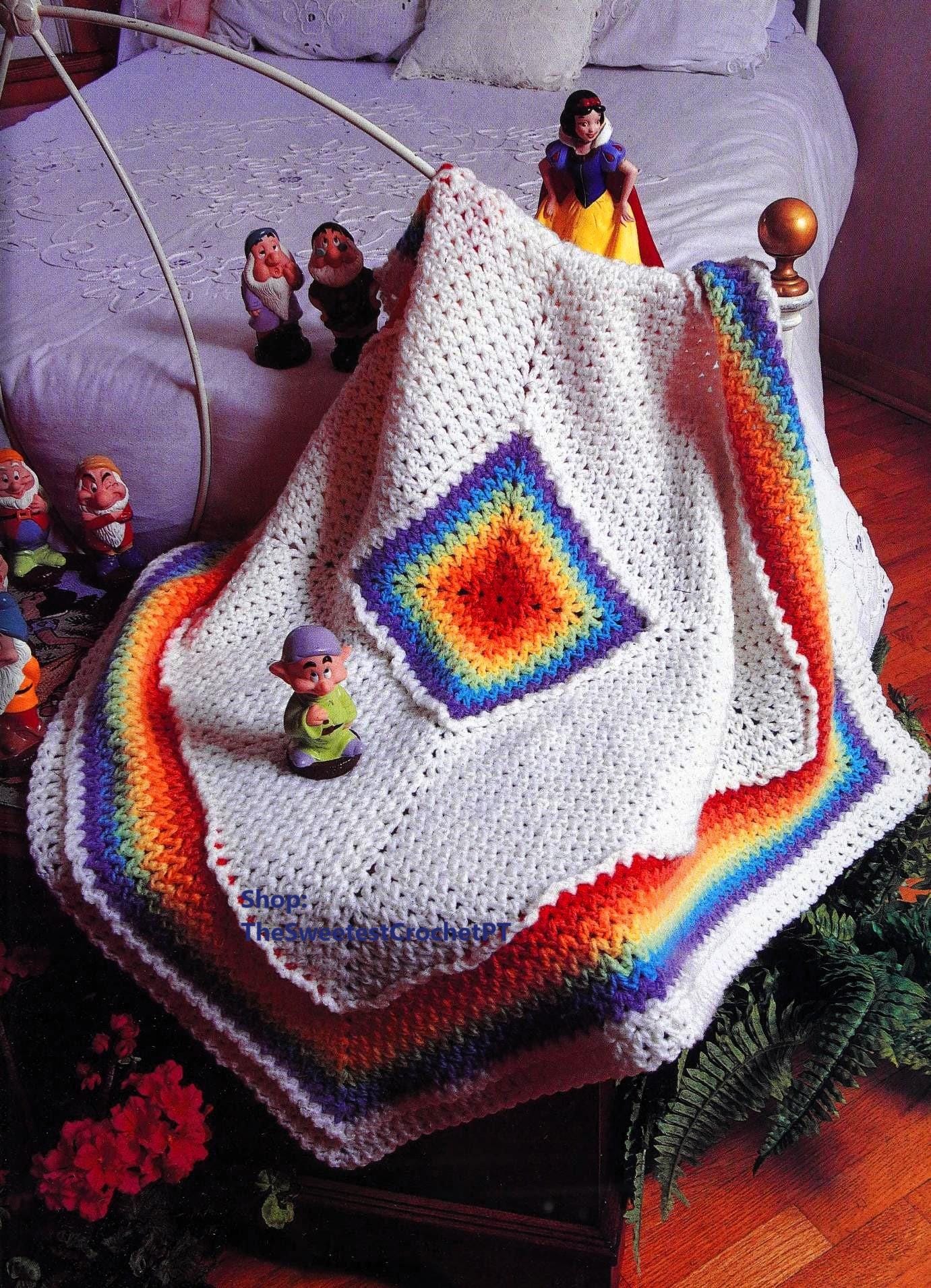 30 Rainbow Blanket Crochet Patterns to Brighten Baby Rooms, Throws, and Gift Giving 31 Baby Rainbow Granny Square Blanket Pattern