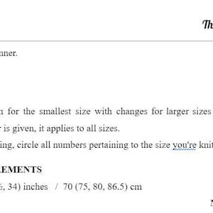 May include: A crochet cardigan pattern for sizes 2, 4, 6, and 8. The pattern includes instructions for the smallest size with changes for larger sizes given in parentheses. The finished chest measurements are 27 1/2 inches for size 2, 29 1/2 inches for size 4, 31 1/2 inches for size 6, and 34 inches for size 8. The pattern also includes instructions for working in centimetres.