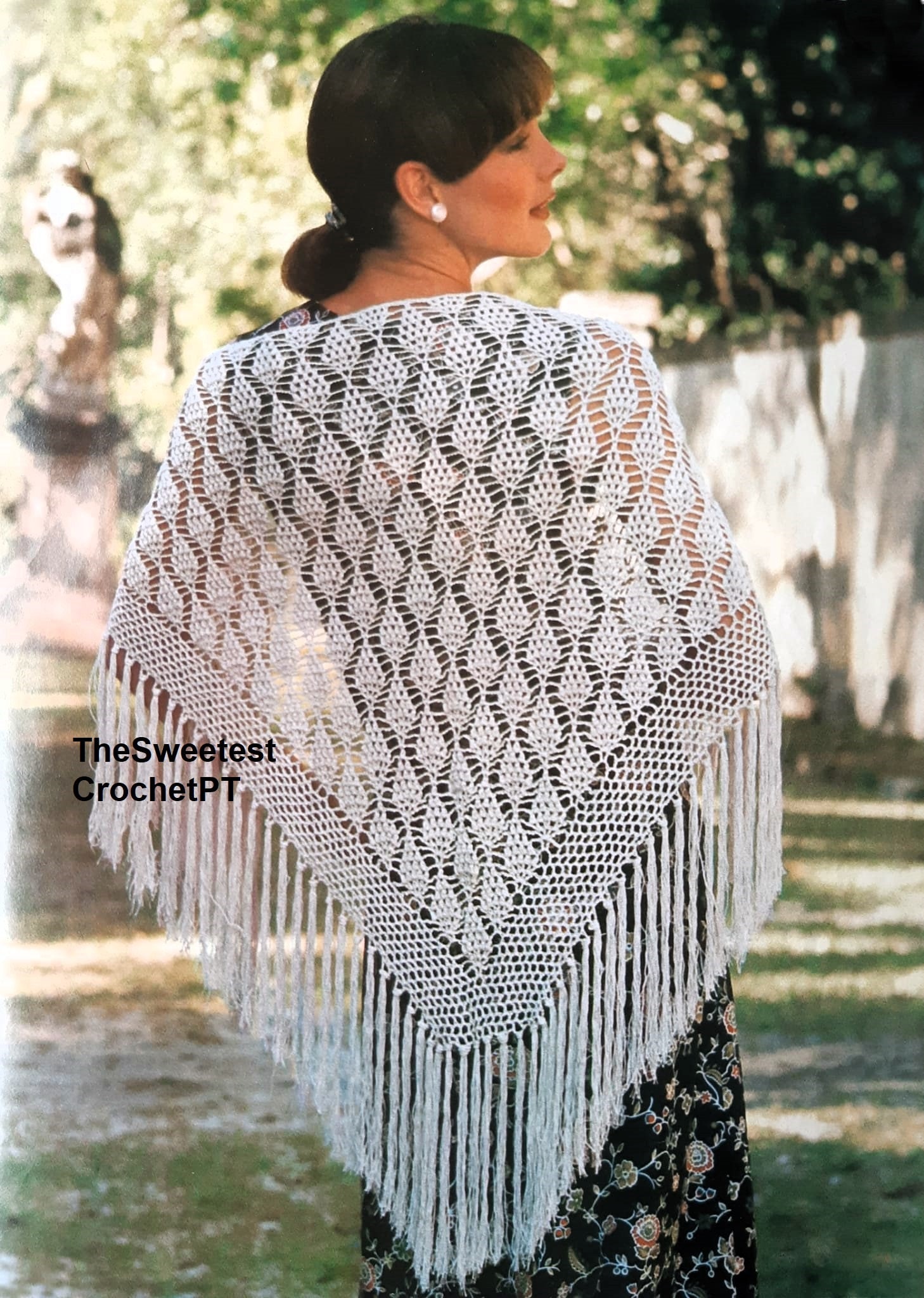 ★crochet★hand made ショール★ How to knit a shawl with a three-dimensional pattern. Crochet