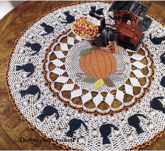 38 Black Cat Crochet Patterns for Amigurumi, Bags, Keychains, and Cozy Handmade Gifts 11 Halloween black cat doily crochet pattern DIY Halloween