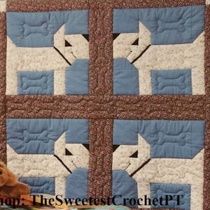 Dog quilt sewing pattern Baby quilt Dogs pattern 40 x 40 inches Home decor DIY Vintage pattern INSTANT DOWNLOAD Digital Pdf