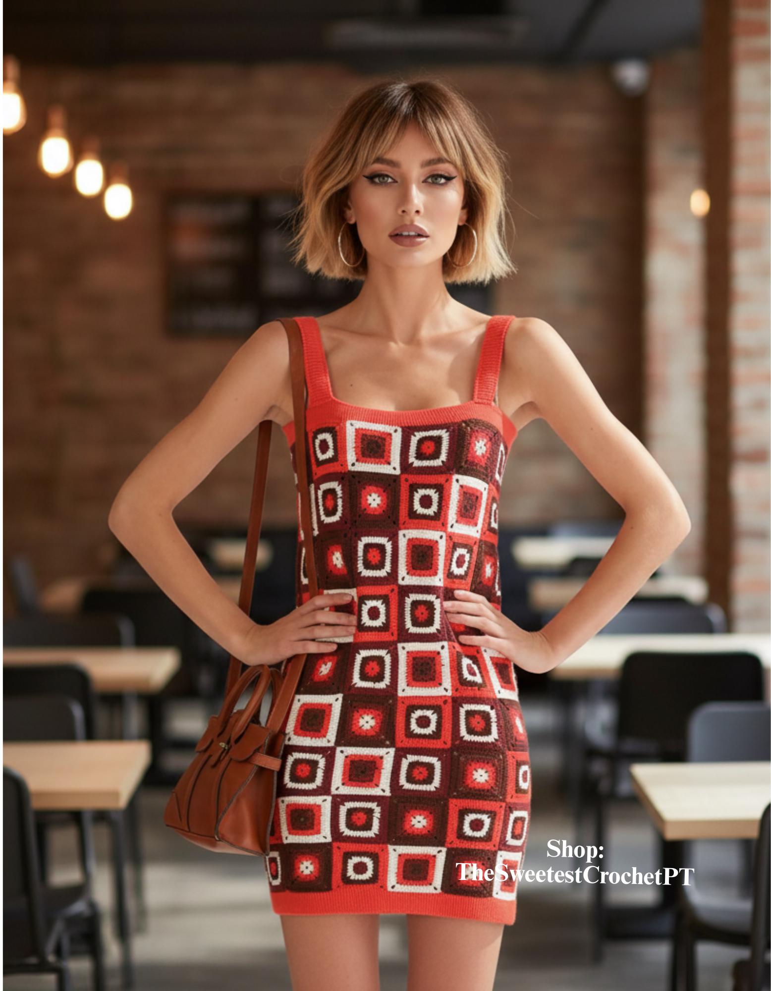 crochet motif dress pattern STEP by STEP Womens granny squares dress pattern Instant Download 3 Sizes Fingering 4ply Instant Download Pdf traditional easy to follow Army Rank:E-9 Sergeant Major fathersday_69shirts_2026 Crochet granny square Delilah Maxi Dress With