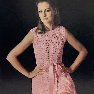 INSTANT DOWNLOAD Crochet dress pattern with overskirt Women crochet lacy mini dress pattern Crochet sleeveless summer dress pattern Vintage