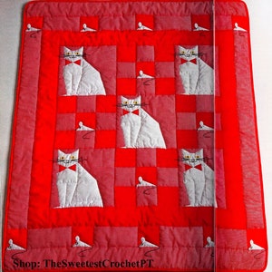Cats and mice quilt sewing pattern Cat Quilt and Cushion Home decor DIY Vintage pattern 80s INSTANT DOWNLOAD Digital Pdf