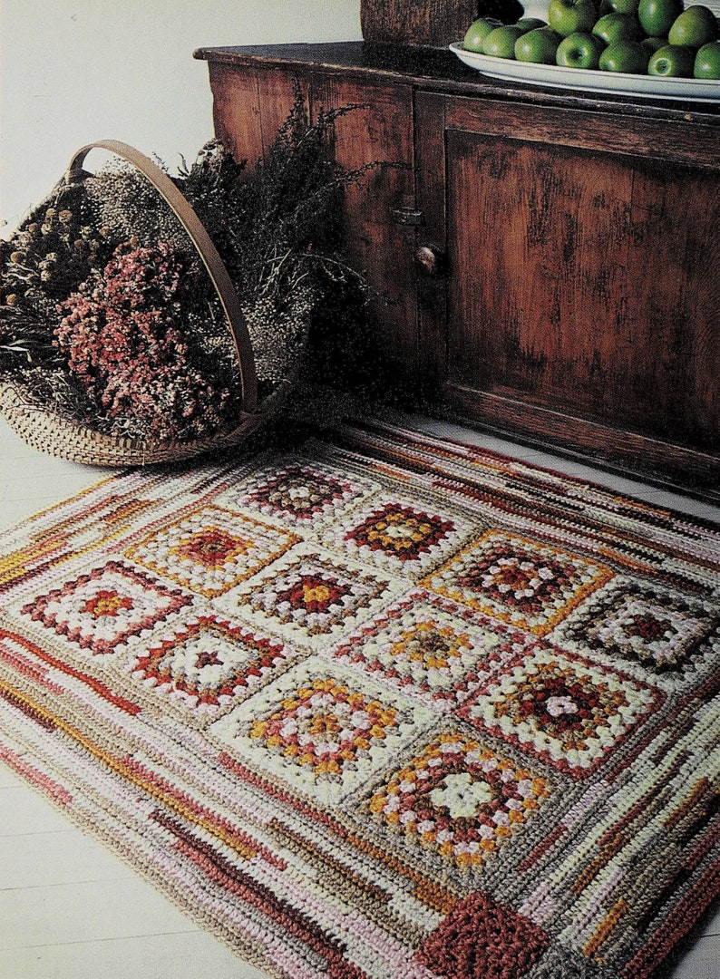 INSTANT DOWNLOAD PDF Granny Square Rug Pattern Granny Square Mat ...