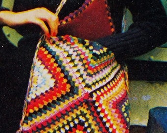 INSTANT DOWNLOAD PDF Granny square crochet bag pattern Grannies bag pattern Vintage crochet patterns