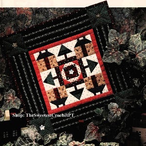 Christmas mini quilt pattern Small quilt Miniature wall hanging Sewing 12.25 x 12.25 inches Home decor DIY Vintage 90s INSTANT DOWNLOAD Pdf