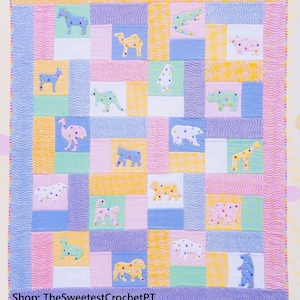 Baby quilt sewing pattern PDF Baby gift Comfort blanket Size: 38.5&quot; x 46.5&quot; Vintage pattern INSTANT DOWNLOAD Digital
