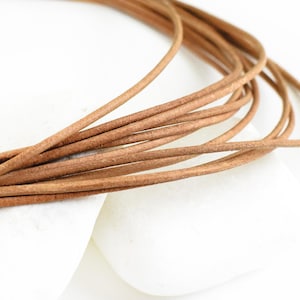 Cordino in pelle naturale da 3 mm, cordino rotondo in pelle greca, cordino per collana, forniture per gioielli, 1 metro