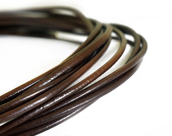 2,2 mm Braune Lederschnur, Braune Griechische Lederschnur, Halskettenschnur, Schmuckzubehör, 1 Meter