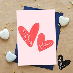 Heart Flower Girl Proposal Card, Will you be our flower girl, Personalized Card Digital Download DIY Flower Girl Keepsake