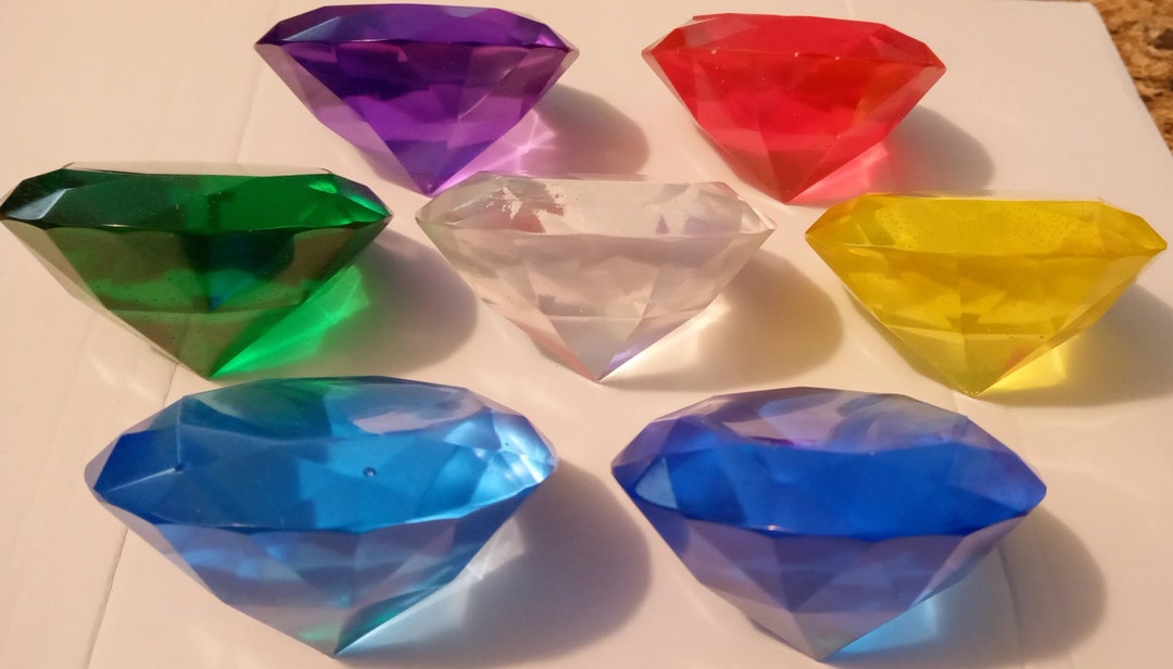 Sonic the Hedgehog JUMBO Chaos Emeralds set of 7 Etsy