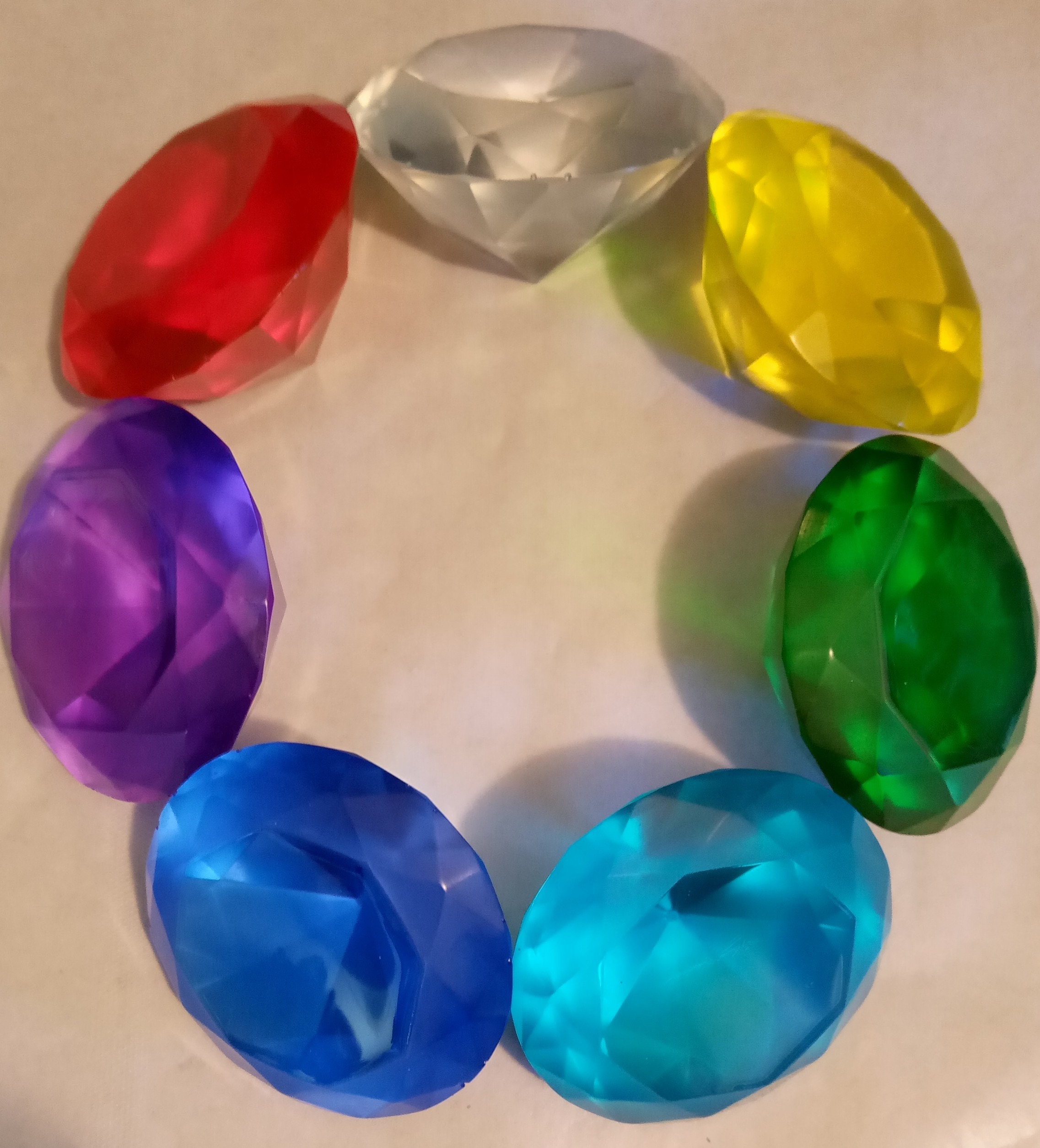 Sonic the Hedgehog JUMBO Chaos Emeralds set of 7 Etsy UK