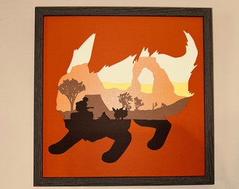 Arte mural de papel en capas Flareon