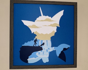 Vaporeon Layered Paper Wall Art