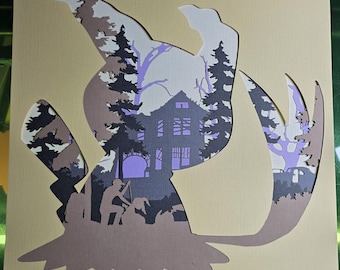 Arte mural de papel en capas Mimikyu