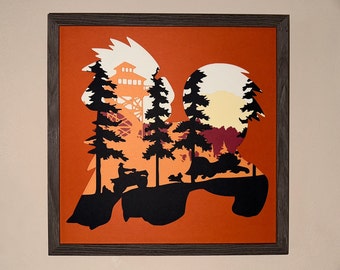 Growlithe Layered Paper Wall Art