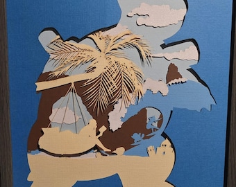 カメックスの重ね貼り紙ウォールアート