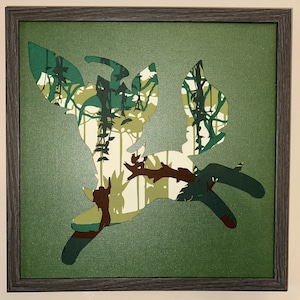 Leafeon Layered Paper Wall Art