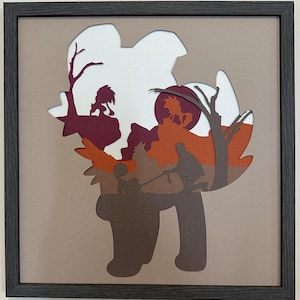Rockruff Layered Paper Wall Art