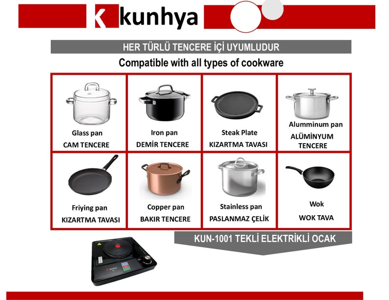 1500 W Single Hot Plate Precise Table Top Cooking, Cast Iron Heating ...