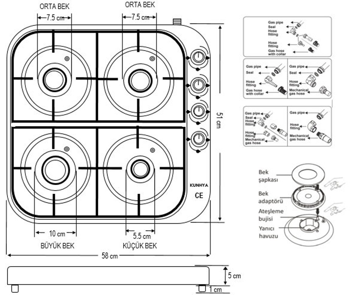 Four Burner Gas Cooker Natural Gas Cookers Stove Enamel Etsy