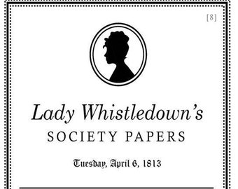 Bridgerton season 1 printable dance cards and Lady Whistledown