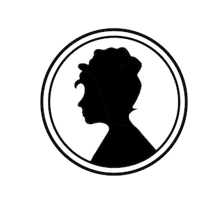 Puede incluir: Una silueta negra de una persona de perfil, con un gorro, encerrada dentro de un círculo blanco y un borde negro. La imagen está sobre un fondo blanco.