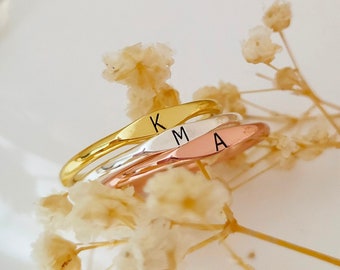 Personalised Initial Ring,Letter Ring,Cute Stacking ring,Name Ring,Tiny Signet Ring,Gifts For Her,Christmas gift