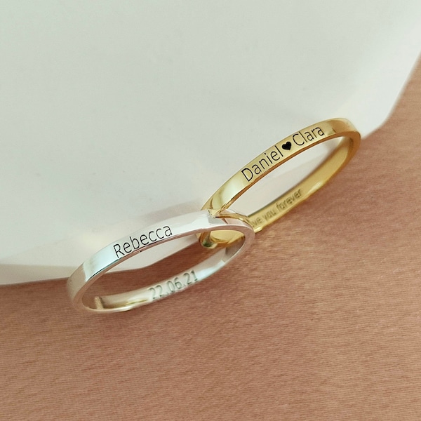 Personalized Skinny Engraved Ring,Custom Name Ring,Engraved Band Ring,Message Ring,Best Friend Gift,Anniversary Gift,MOTHER GIFT,Christmas
