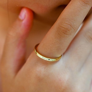 Personalized Skinny Engraved Ring,Custom Name Ring,Engraved Band Ring,Message Ring,Best Friend Gift,Anniversary Gift,MOTHER GIFT,Christmas