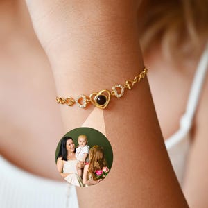 Personalised Photo Projection Bracelet,Heart Picture Bracelet,Photo Inside Bracelet,Birthday Gift for Her,Bubble Bracelet,Memorial Pet Gift