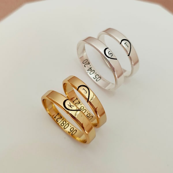 Couples Heart Promise Ring Etsy