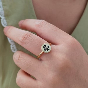 Personalized Paw Print Ring,Pet Memorial Ring,Custom Fingerprint,Your Actual Pet Print Ring,Pet Lover Gift,Cat Print Jewelry