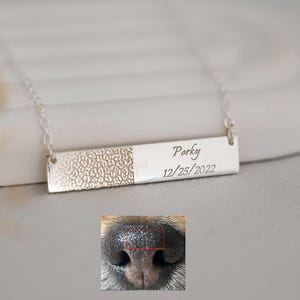 Personalized Fingerprint Jewelry,Bar Pet Nose Print Necklace,Pet Memorial Gift,Handwriting Necklace,Thumbprint Necklace,Mother&#39;s Day Gift