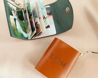 Custom Couple Photo Album Key Chain,Personalized photo keychain,Leather Keychain,Family Jewelry,Gift for Him,Gift for Dad,Mini Photo Boo