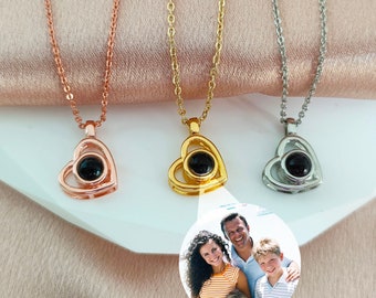 Love Heart Projection Necklace,Personalised Photo Projection Necklace,picture necklace,Memorial Pendant,Necklace for Her,christmas gift
