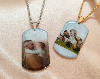 Custom Photo NECKLACE,Personalized Portrait Necklace,Picture Jewelry,Kid Necklace,Pave Tag Pendant Necklace,Handmade Necklace,Christmas Gift