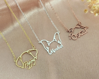Collar con nombre de perro, collar con orejas de perro personalizado, collar con nombre de mascota, regalo conmemorativo para mascotas, el mejor regalo para ella, regalos de regreso a clases, regalo para amantes de las mascotas