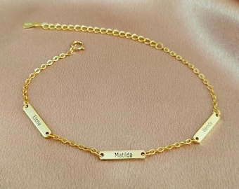 Pulsera de barra de nombre personalizada, pulsera de barra de nombre mini personalizada, pulsera de amistad, pulsera de nombre, regalo de madres, regalo de Navidad, regalo de boda