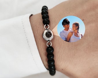 Custom Photo Projection Bracelet,Personalized Bracelet for Men,Boyfriend Bracelet,Couple Bracelet,Memorial Photo Bracelet,Father's Day Gift