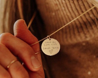 Actual Handwriting Necklace,Custom Photo Jewelry,Signature Remembrance Sign Necklace,Fingerprint Charm Necklace,Christmas Handmade Gift