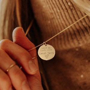 Actual Handwriting Necklace,Custom Photo Jewelry,Signature Remembrance Sign Necklace,Fingerprint Charm Necklace,Christmas Handmade Gift