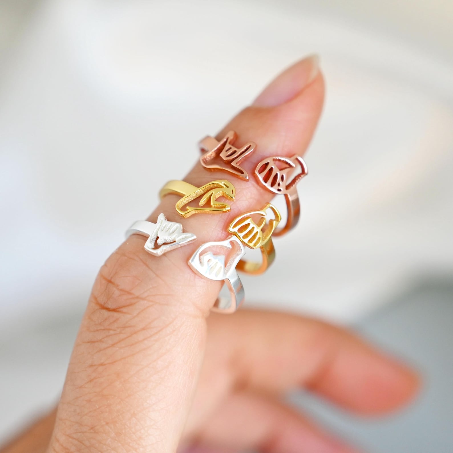 Personalized ASL Name Wrap Ring,gestures of Love Ring,sign Language ...