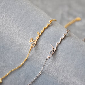 Pulsera inicial personalizada, pulsera de nombre personalizado, pulsera para niños pulsera de bebé, pulsera de nombre de oro, pulsera de letra, regalo para ella