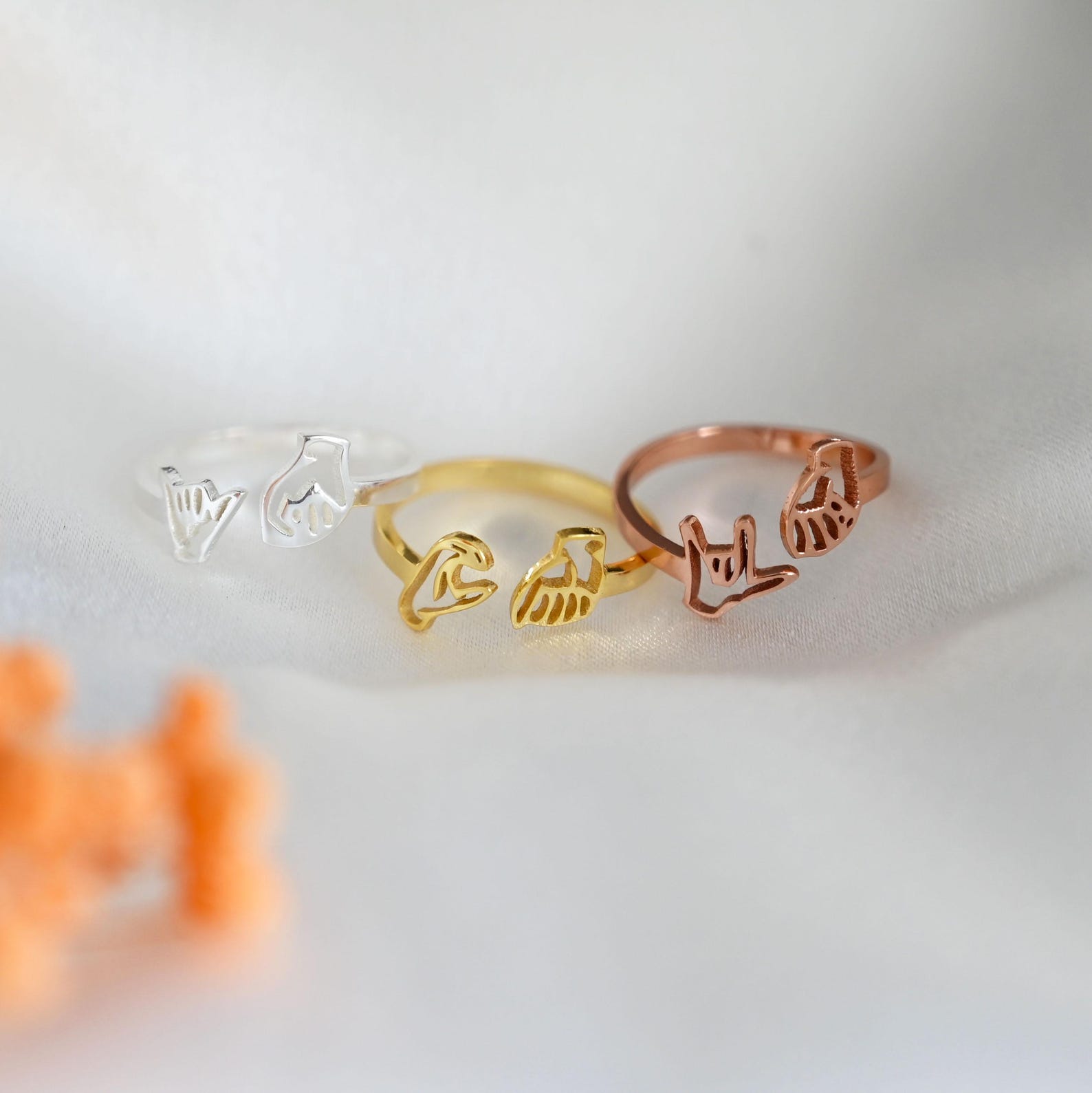 Personalized ASL Name Wrap Ring,gestures of Love Ring,sign Language ...