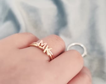 Personalized letter Ring,Dainty Initial Ring,18k Gold Tiny Ring,Mothers Ring,Couple Rings,Gift for Her,Custom silver Ring