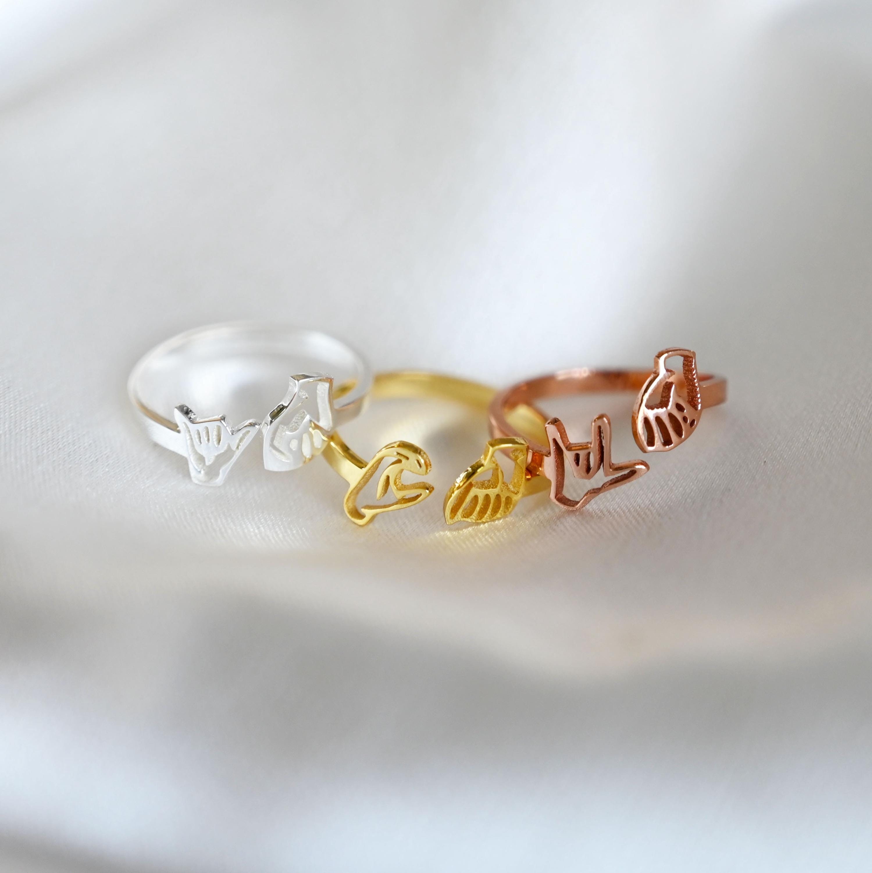 Personalized ASL Name Wrap Ring,gestures of Love Ring,sign Language ...
